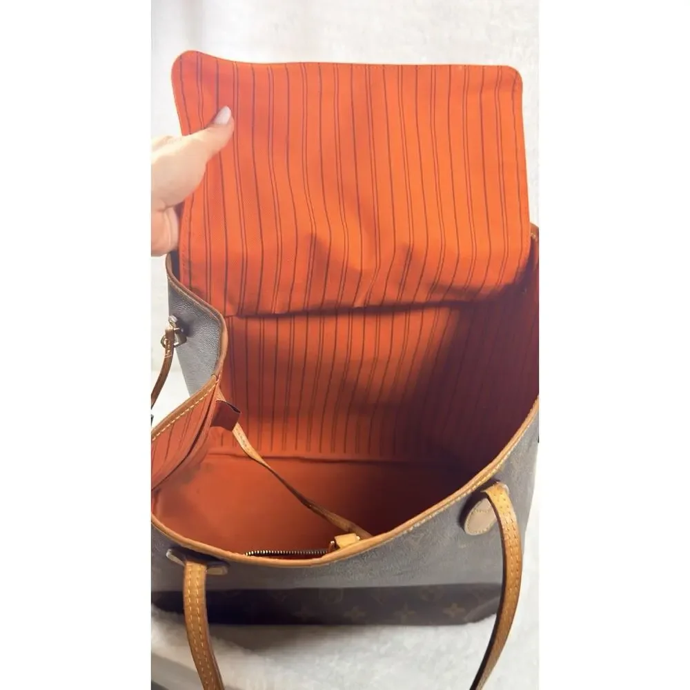 Louis Vuitton Neverfull Monogram Tote MM Brown Canvas